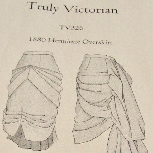 Truly Victorian 1880 Hermione Overskirt Pattern TV326 West Reenactment Costume - Picture 1 of 6